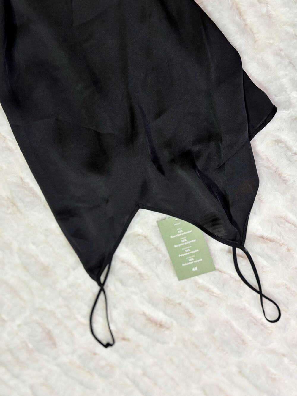 H&M Black Satin Camisole Top Women's Medium NWT Y2K Minimalist